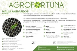 MALLA AGRICOLA ANTIAFIDOS 50 Mesh 4*100Mtrs 